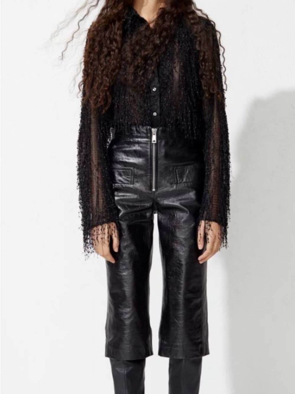 H&M Studio S/S 2021 Archival Genuine Leather Cropped Pants/ Long Shorts